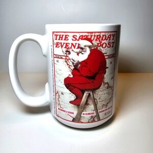NORMAN ROCKWELL Saturday Evening Post CHRISTMAS MUG Santa Holiday